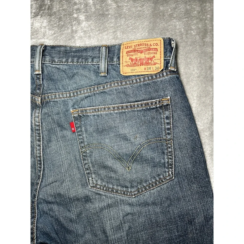 Levi's 559 Jeans Men Size 38x29 Relaxed Straight Fit Blue Dark Wash VTG